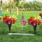 Artificial Cemetery Flowers – Set of 2 Mums Bouquets with Vases, Drainage Holes & Long Spikes, Grave Memorial Flowers for Headstones and Cemetery Decoration